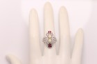 Art Deco Ruby Ring Natural Ruby and Diamonds Real 18k and Silver 925 — photo 8