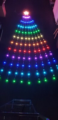 Smart RGBIC BLE LED Waterfall with Globe Fairy Lights