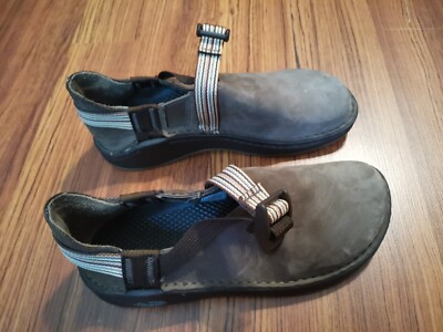 Chaco Vibram Pedshed Brown Leather SlipOn Hook And Loop