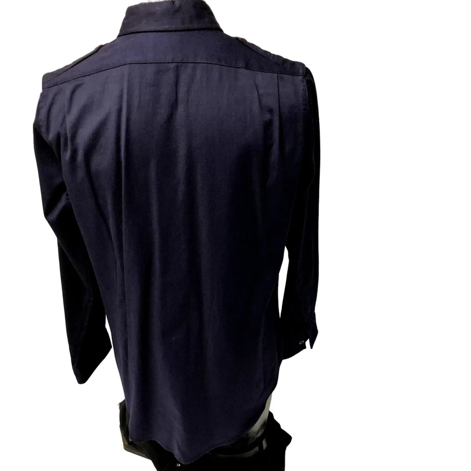 Camisa de Trabajo De Colección Años 40 Duradera Outfitter Azul Marino Lana GABARDINA Legión Americana Refuerzo Foto 2 de 4