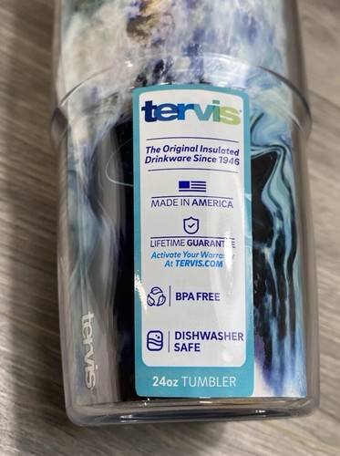 Tervis Double Walled Plastic Tumbler Teal Splash hot and cold 24 oz Cup - Picture 3 of 13