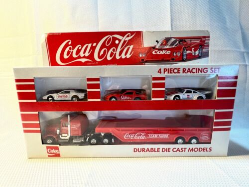 1979 Hartoy Coca Cola 4 Piece Racing Set Durable Die Cast Models Vintage Coke - Picture 1 of 5