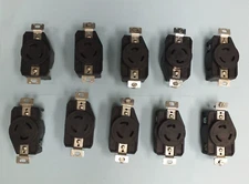 * LOT OF 10 * ARROW HART - L5-20 - 20 A, 125 V, 2 POLE, 3W, LOCKING RECEPTACLE