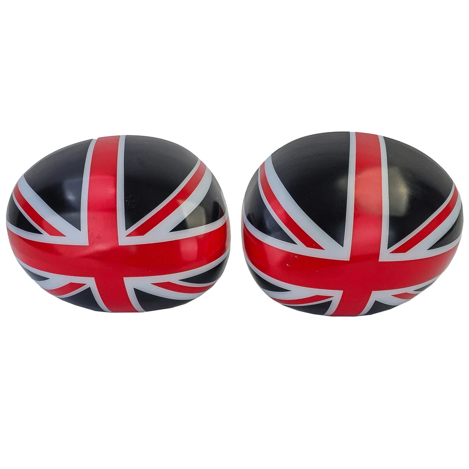 Calotte specchietti Union Jack nero rosso adatte per Mini F54 F55 F56 F57 13-18 - Immagine 4 di 4