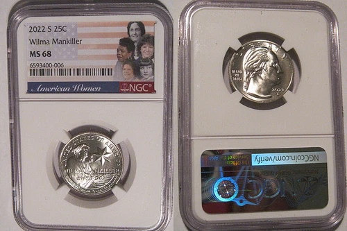 2022 S Wilma Mankiller 25c NGC MS 68 American Women Quarter