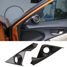 2x Patrón de Fibra de Carbono Pilar A Puerta Estéreo Altavoz Decoración Embellecedores Para Honda Civic