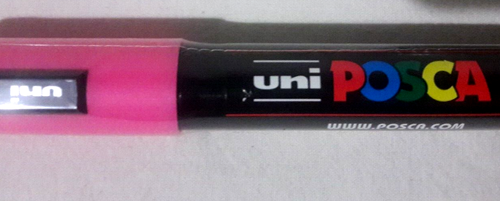 UNIPOSCA PENNARELLO TEMPERA ACRILICA PC-5M PUNTA BULLET 1,8-2,5 MM COLORE PINK - Foto 5 di 7
