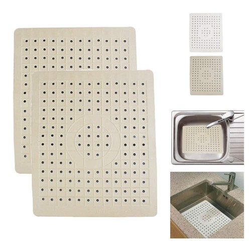2 Pack Kitchen Sink Mat Drain Pad Protector 10