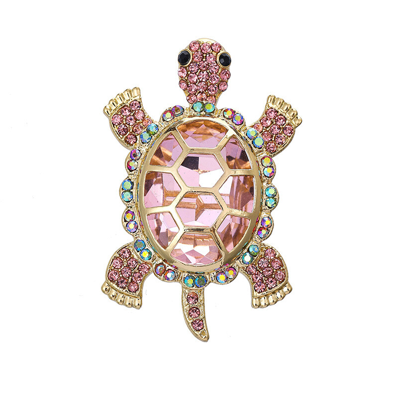 Spilla tartaruga cristallo smaltato stile art deco vintage distintivo spilla tartaruga regalo