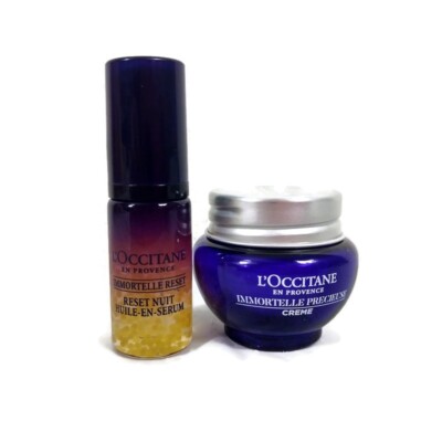 L'Occitane Immortelle Reset Serum  & precieuse Face cream Travel Set of 2 NEW
