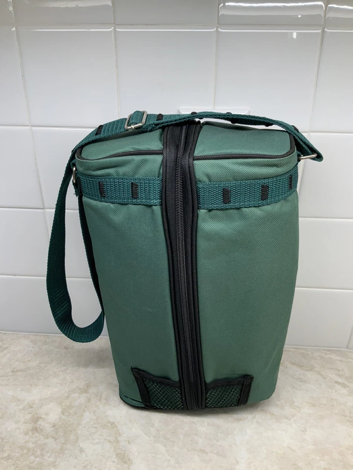 Carrito de Vino Portador Verde Nylon Accesorios Cremallera Correa Ajustable Aislada Foto 4 de 4