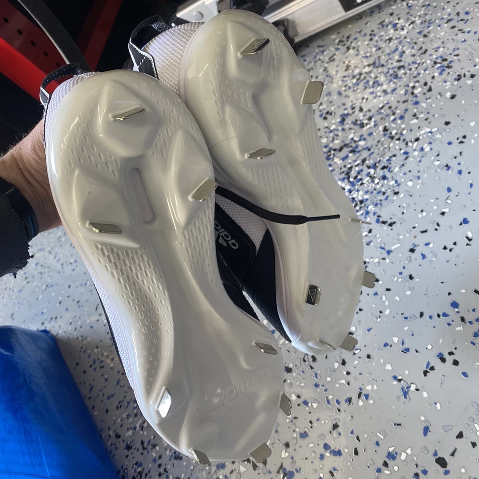 Mens Adidas Icon 7 Mid Baseball Cleats / Black White Silver / S23886 / Size 12.5 - Image 4 of 4