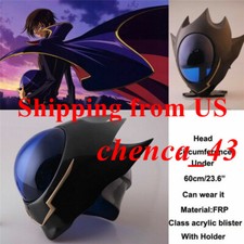 US  Code Geass Lelouch Zero Helmet Mask FRP Unisex Cosplay Prop Halloween Mask