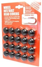 Wheel Nuts Covers FitsMini (New Type)  2001-2016 17mm Black Set of 20 (PE1174)*