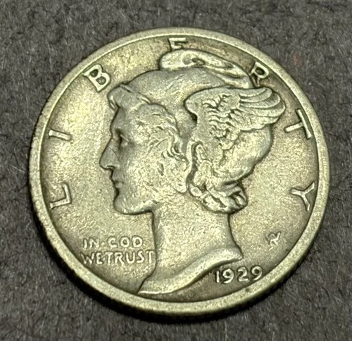 1929-S Mercury Dime 90% Silver VF
