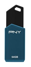 PNY Retract USB 2.0 Flash Drive, 64GB (P-FD64GRTC-GE) Blue 