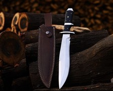 Handmade Bowie Knife Fantasy Replica with Leather Sheath   Outdoor Camping Prop.
