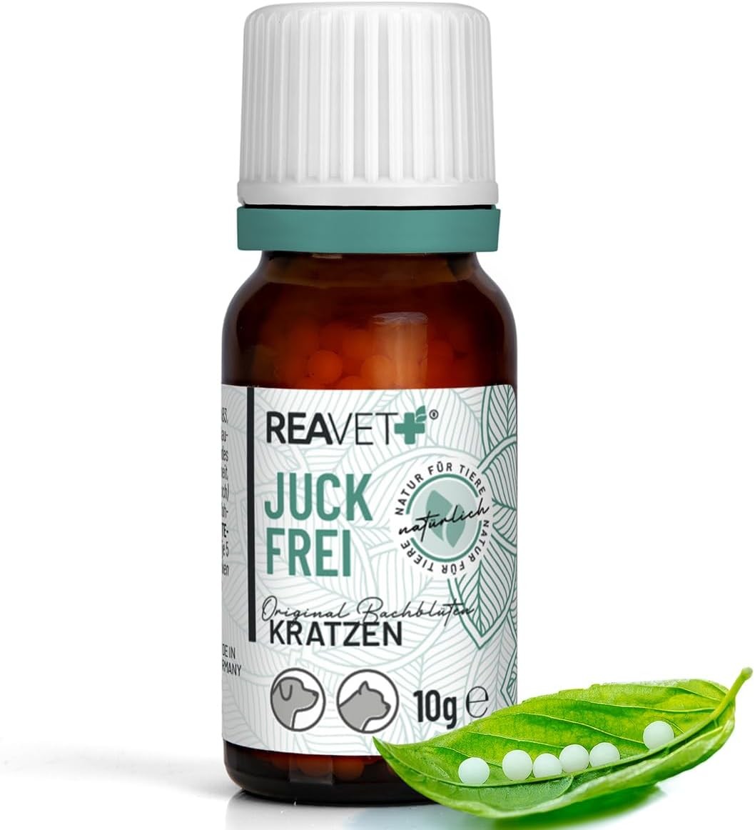 ReaVET Bachblüten Globuli für Hunde und Katzen - Juckfrei 10g I Bachblüten...