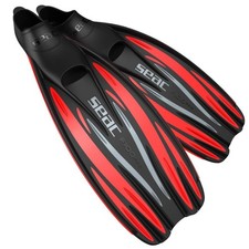 Seac F 100 PRO, Ultra Light Underwater Full Foot fin, for Diving 10/11UK, Red