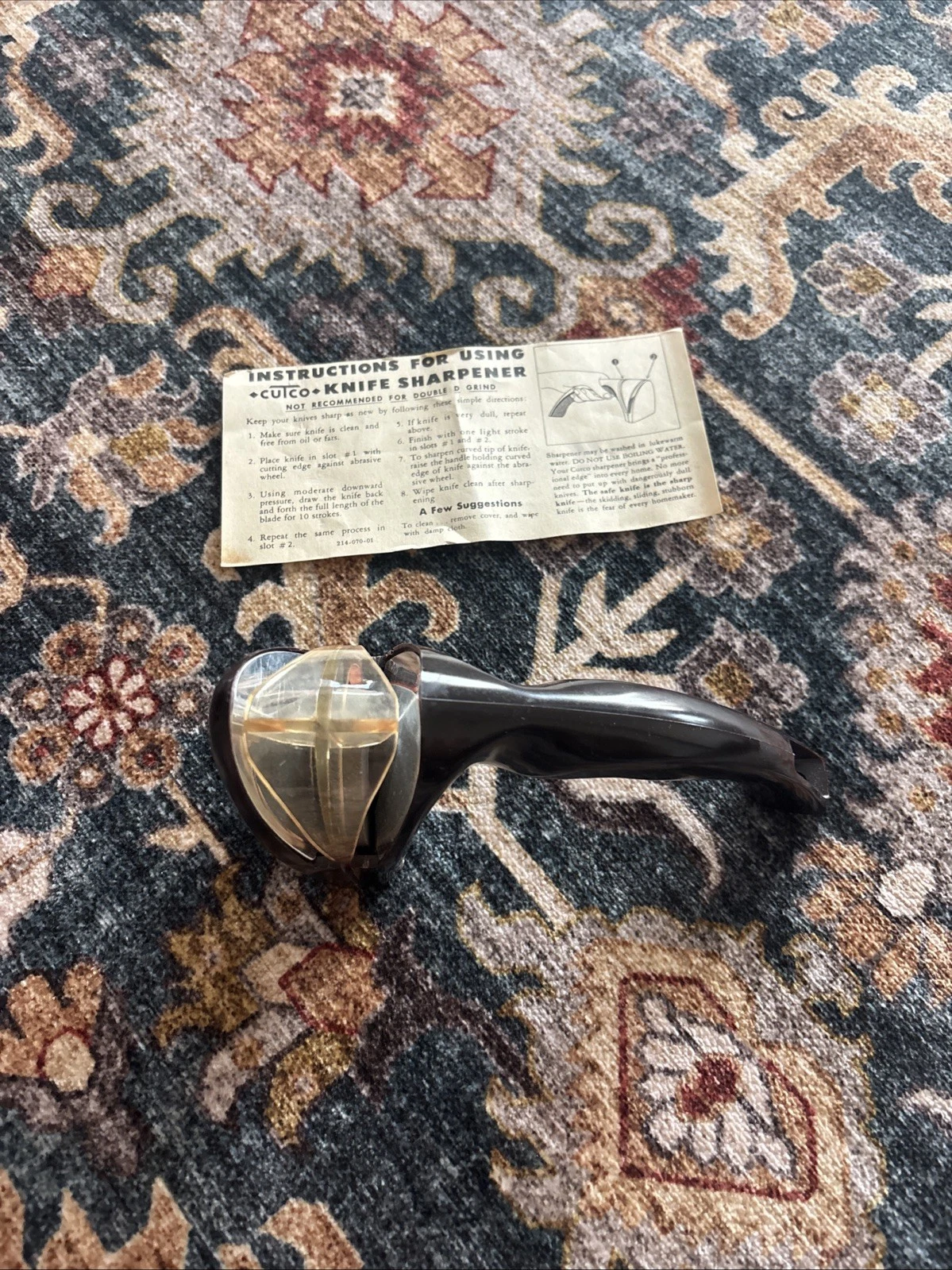 Vtg Cutco Knife Sharpener Professional Honing Stone Double Slot Handheld