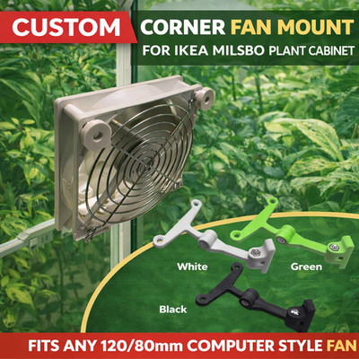 IKEA Milsbo Cabinet Corner 120mm or 80mm Fan Mount - For Plant Cabinet