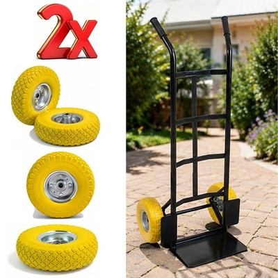 2 x 10'' PANNENSICHERE VOLLGUMMI SACKKARRE TROLLEY RÄDER ERSATZREIFEN