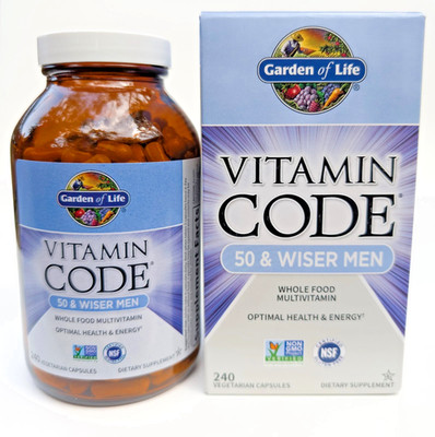 Garden of Life Vitamin Code 50 & Wiser Men 240 Veg Caps (60 Day Supply)
