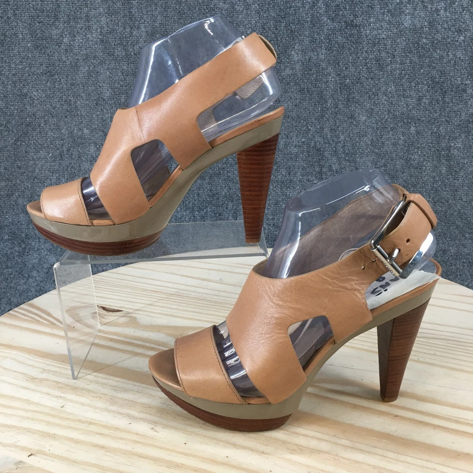 Sandalias Michael Kors Mujer 9 M Carla Plataforma Cordones Marrón Informales Tacones Cono Foto 2 de 4
