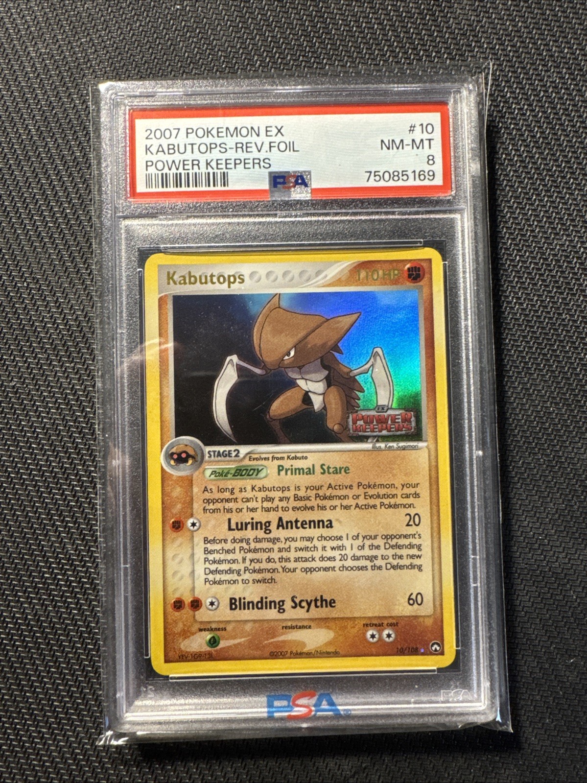 Kabutops 10/108 Power Keepers Reverse Holo PSA 8