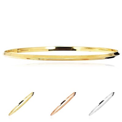 14K Gelb Weiß Rotgold 3mm Messer Schneide Armreif Armband (hohl) 8''