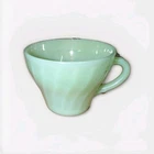 FIRE KING JADEITE SWIRL SHELL TEA CUP ANCHOR HOCKING