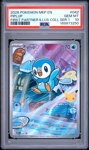 2026 POKEMON FIRST PARTNER ILLUSTRATION COLLECTION PROMO #042 PIPLUP PSA 10