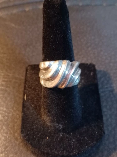 Vintage Sterling Silver Wavy Band Ring Size 5.5 NF Stamp