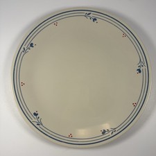 2 Corelle Country Hearts Blue and Red Dinner Plates Made in USA Vintage