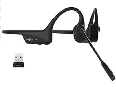 SHOKZ OpenComm 2 UC Knochenleitungskopfhörer mit USB-A Adapter