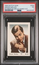 1950-60 DUTCH GUM NUMBER IN CIRCLE HAND CUT #204 ORSON WELLES PSA 1