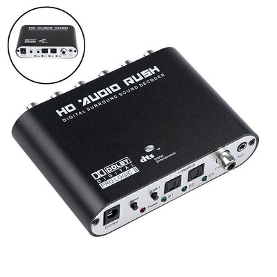 Optical SPDIF Coaxial AC3 DTS to 5.1CH Analog Audio Rush Sound Decoder Converter
