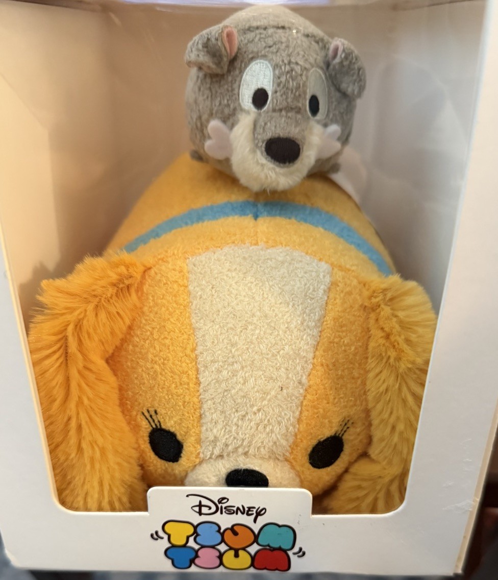Disney Store Tsum Tsum Lady and the Tramp Plush Stackable Plush