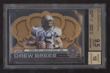 2001 Crown Royale NFL Draft AUTOGRAPH Die-Cut #150 Drew Brees RC BGS 9.5 AUTO 10