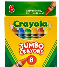 Crayola Jumbo Crayons, 8 Count Box, Classic Colors - Easy to Hold, FREE SHIPPING