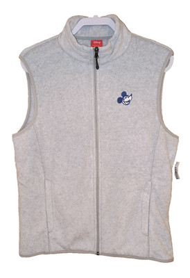 Disney Amazon Essentials Medium Gray Fleece Zip Vest Happy Mickey 