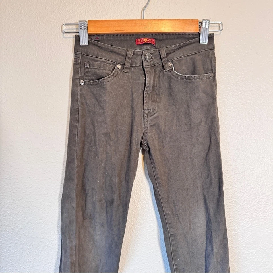 Pantalones de mezclilla ajustados marrones 7 para toda la humanidad niños niñas 8 Gorpcore pantalones informales Foto 2 de 4