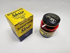 Vintage Sheaffer's SKRIP Writing Fluid 02 Permanent RED 2 oz Bottle Ink and Box