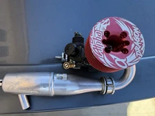 Alpha Dragon V .21  RC Buggy Engine with Alpha 2159 Pipe and Clutch