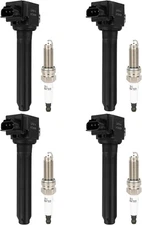 ECCPP 4 ignition coils with 4 iridium Spark Plugs,UF814,coils packs,for Mitsubis