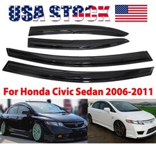 Fit 06-11 Honda Civic Sedan Mugen Style Window Visors Acrylic Sun Rain Guard 4pc Fit 06-11 Honda Civic Sedan Mugen Style Window Visors Acrylic Sun Rain Guard 4pc