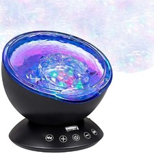 Bright Autism Calming Sensory Sea Lamp - Night Light Projector for Kids, 7 Li...