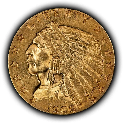 1909 G$2.50 Indian Head Gold Quarter Eagle - AU - SKU-G5551