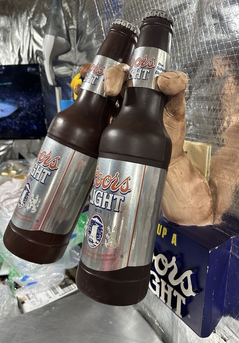 Vintage Coors Light Giant 3-D Hand Holding Beer Bottles Wall