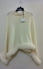 Ming Wang Ivory Soft Faux Fur Cape Shawl One Size NWT